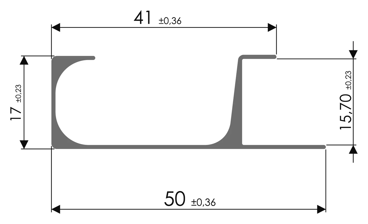 Desenho técnico com medidas: Puxador RX 1064