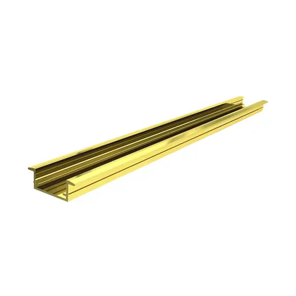 Perfil para fita de LED RX 1069 com aba, acabamento dourado