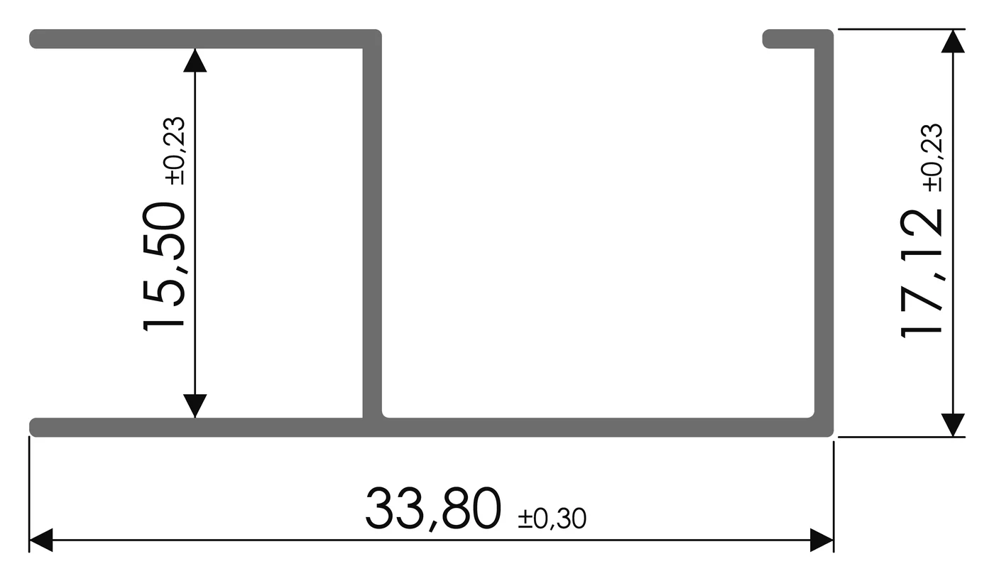 Desenho técnico com medidas: Puxador RX 1080