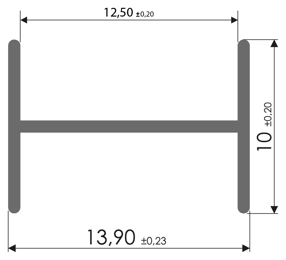 Desenho técnico com medidas: Travessa RX 1093
