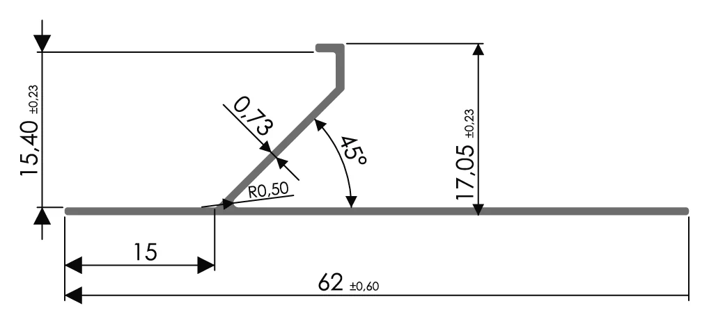 Desenho técnico com medidas: Puxador RX 1564
