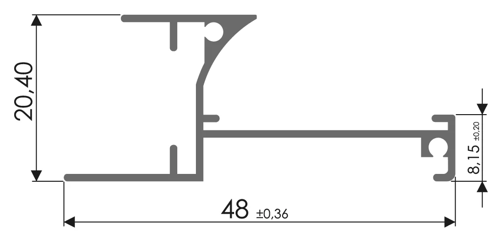 Desenho técnico com medidas: Puxador RX 919