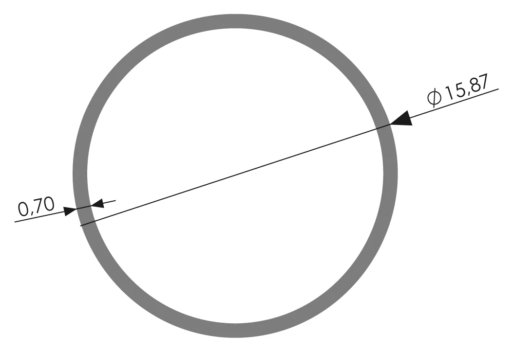 Desenho técnico com medidas: Perfil para portão RX DS 22