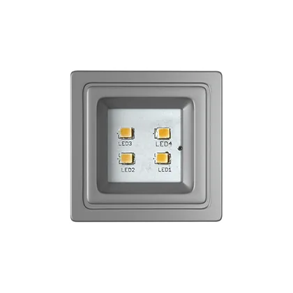 Spot de LED quadrado 3000K branco quente, acabamento pintura cinza