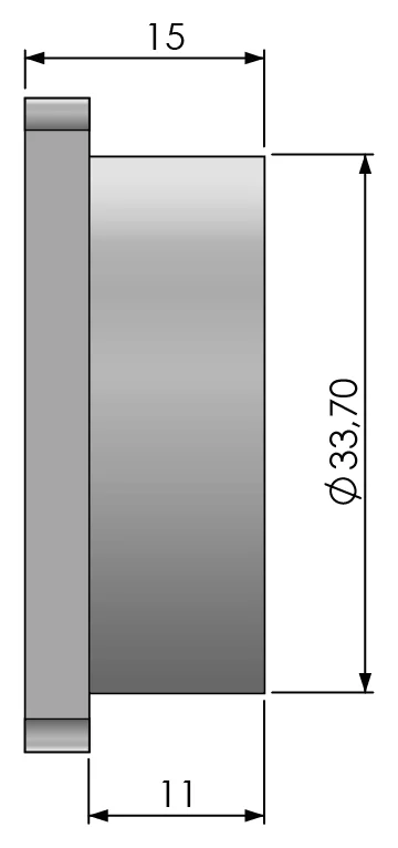 Desenho técnico com medidas: Spot de LED quadrado 6000K branco frio