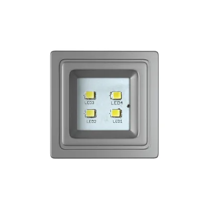 Spot de LED quadrado 6000K branco frio, acabamento pintura cinza